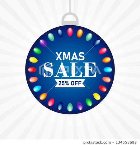 Xmas Sale 25% Off Christmas Discount Hanging Light Badge Xmas Sale 25% Off Christmas Discount Hanging Light Badge 134555692