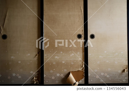 Sliding doors in an old Japanese house Sliding doors in an old Japanese house 134556043