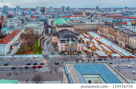 Aerial view of Berlin: Unter der Linden street and Friedrichswerdersche Kirche Aerial view of Berlin: Unter der Linden street and Friedrichswerdersche Kirche 134556759