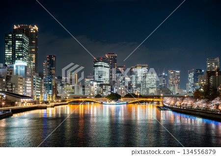 Night view from Tenmabashi Bridge 134556879