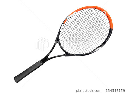 Tennis racket isolated on a white background. 134557159