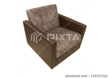Front view of armchair isolated on white background. Modern furniture. Armchair isolated. Front view of armchair isolated on white background. Modern furniture. Armchair isolated. 134557326