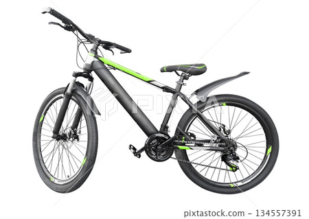 Mountain bicycle isolated on white background. Modern sport  mountain bicycle bike isolated. 134557391