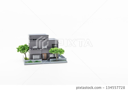 白色背景上的房屋模型 134557728