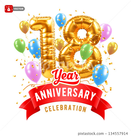 18th Year Anniversary Celebration Template 18th Year Anniversary Celebration Template 134557914