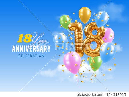 18 Year Anniversary Celebration Template 134557915