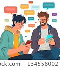 vector set of people using smartphone 134558002