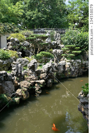 Yuyuan classical Chinese garden in the Old City of Shanghai, built in 1559 during Ming Dynasty in Shanghai, China 134558079