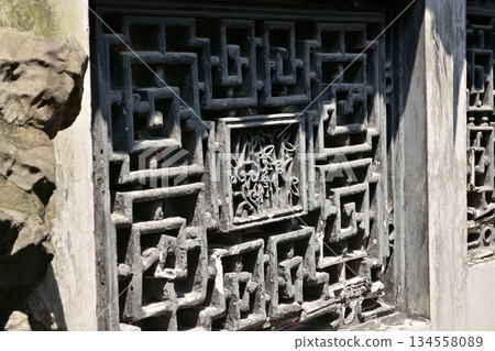 Yuyuan classical Chinese garden in the Old City of Shanghai, built in 1559 during Ming Dynasty in Shanghai, China 134558089