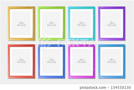 Set of colorful wooden photo frames collection.  134558130