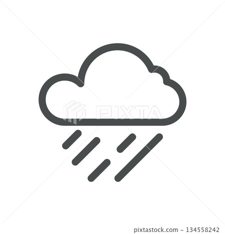 Heavy Rain Weather Icon. Thin Line Cloud with Downpour Streaks Illustration for Storm Forecast, Monsoon Season and Wet Climate. Isolated Outline Vector Symbol, Editable Stroke Pictogram Heavy Rain Weather Icon. Thin Line Cloud with Downpour Streaks Illustration for Storm Forecast, Monsoon Season and Wet Climate. Isolated Outline Vector Symbol, Editable Stroke Pictogram 134558242
