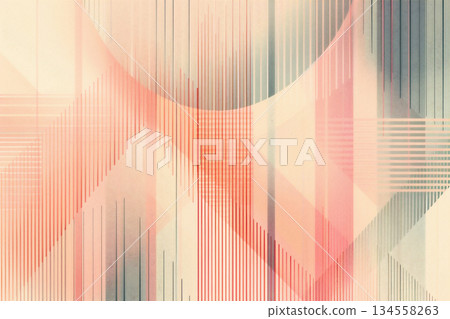 Abstract geometric illustration with soft pastel colors and dynamic lines creating visual harmony Abstract geometric illustration with soft pastel colors and dynamic lines creating visual harmony 134558263