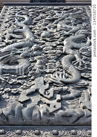 Historic Buddhist temple complex of Jingan Temple on the West Nanjing Road in downtown Shanghai, China 134558710