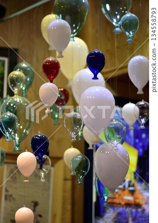 Colorful Glass Balloons Art Installation 134558793