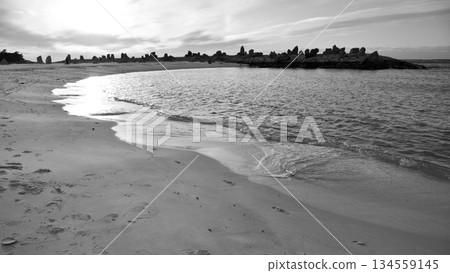 Shirahama beach popular tourist resort with white-sand beach in Nishimuro District, Wakayama Prefecture of Japan 134559145