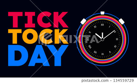 Tick Tock Day Countdown with Clock and Deadline Theme 134559729