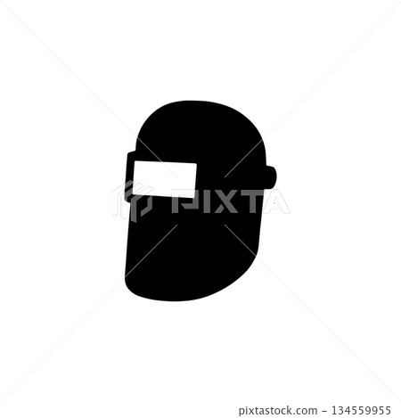 welding mask silhouette protective gear helmet isolated on white background welding mask silhouette protective gear helmet isolated on white background 134559955