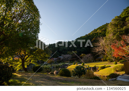 Mie Prefecture, Kihoku Town, Tanemaki Gonbei Village: Colorful autumn leaves and a Japanese garden 134560025