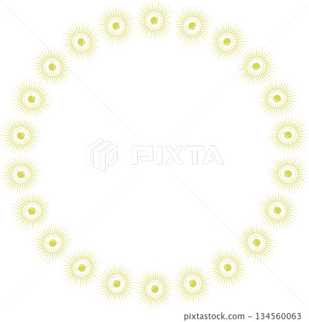 Star round frame. Sunburst explosion star. Template with empty space for your text 134560063
