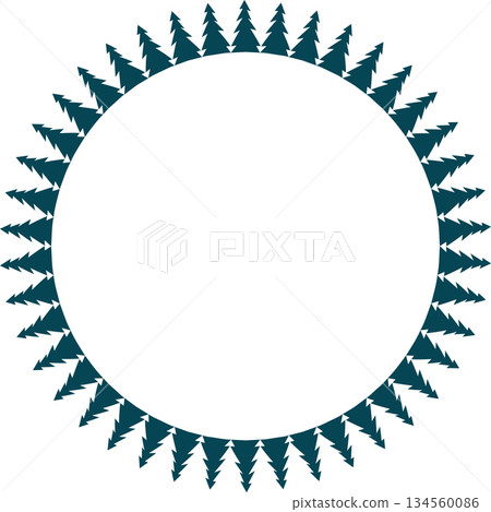 New Year frame. Cute simple Christmas tree frame. Nature template to write text matter. Tree elements 134560086