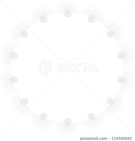 Star round frame. Sunburst explosion star. Template with empty space for your text 134560093