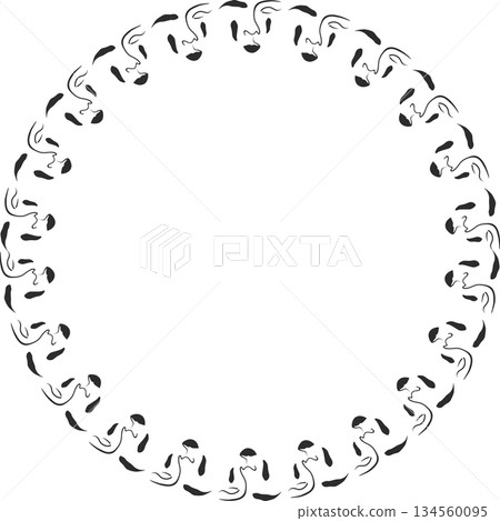 Aesthetic frame. Vector woman fashion frame for text. Simple template element for design 134560095