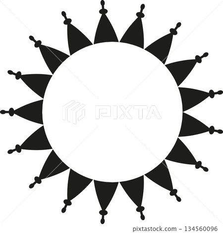 Vector round frame for text. Modern Art graphic template. Geometric frame with space for your text 134560096