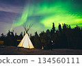 A fantastical aurora tour in a teepee at night in Yellowknife, Canada 134560111