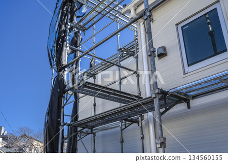 Exterior wall repair work for detached houses, exterior wall, exterior insulation renovation Exterior wall repair work for detached houses, exterior wall, exterior insulation renovation 134560155