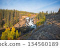 Cameron Falls cascading through the autumn forest, natural scenery near Yellowknife 134560189
