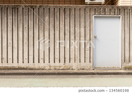 street wall background ,Industrial background, empty grunge urban street with warehouse brick wall 134560198