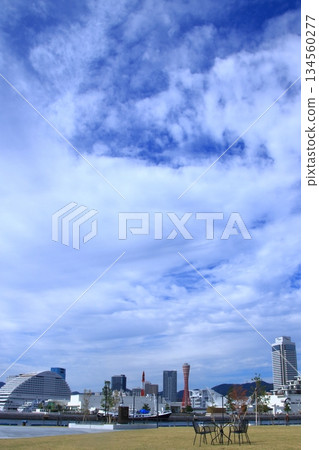 View of Meriken Park from Kobe Port New Port No. 2 Pier 134560277