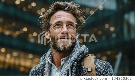 Smart wearable tracking employee health during workday 134560362