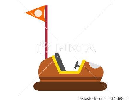Illustration of an electric ride car at an amusement park Illustration of an electric ride car at an amusement park 134560621