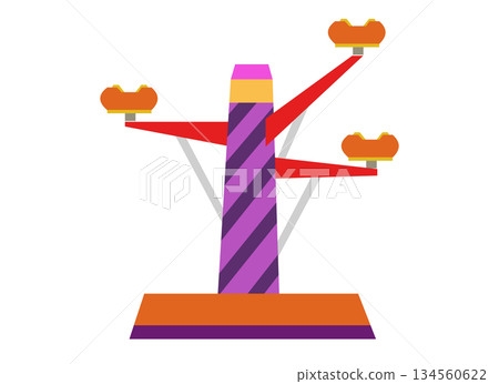 旋轉飛行遊樂園遊樂設施的插圖 旋轉飛行遊樂園遊樂設施的插圖 134560622