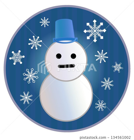 Illustration of a snowman with a circular background Illustration of a snowman with a circular background 134561002