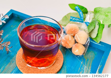 Tea and pastries at tea time 134562177