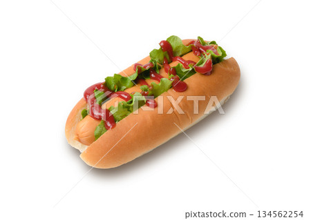Angled hot dog Angled hot dog 134562254