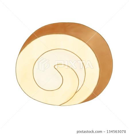 切好的捲蛋糕插圖 134563078