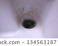 Water stains in drains 134563187