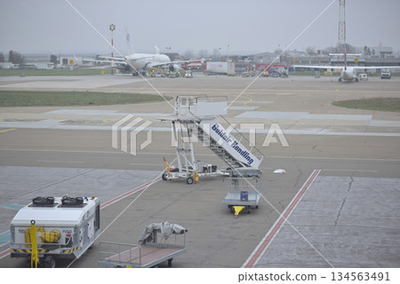 Runway of Nikola Tesla Airport in Belgrade, capital of Serbia Runway of Nikola Tesla Airport in Belgrade, capital of Serbia 134563491