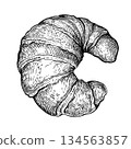 Croissant handdrawn sketch 2 134563857