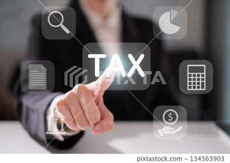 Accounting financial tax icon income money online payment service concept Accounting financial tax icon income money online payment service concept 134563903