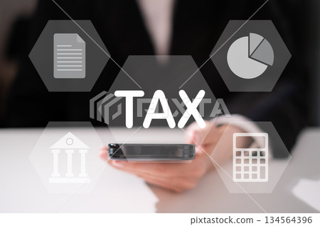 Accounting financial tax icon income money online payment service concept Accounting financial tax icon income money online payment service concept 134564396