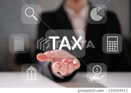 Accounting financial tax icon income money online payment service concept Accounting financial tax icon income money online payment service concept 134564411