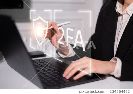 Password protection technology cybersecurity two factor authentication concept Password protection technology cybersecurity two factor authentication concept 134564432