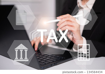 Accounting financial tax icon income money online payment service concept Accounting financial tax icon income money online payment service concept 134564434
