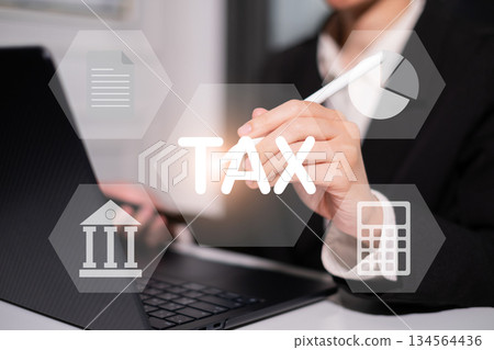 Accounting financial tax icon income money online payment service concept Accounting financial tax icon income money online payment service concept 134564436