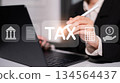 Accounting financial tax icon income money online payment service concept 134564437