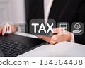 Accounting financial tax icon income money online payment service concept 134564438